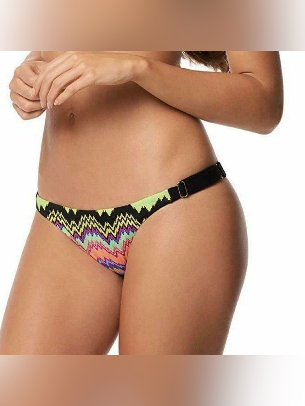 NWT PILYQ Clara Multicolor Resort Adjustable Mix Up Full Bikini Bottoms, Sz S